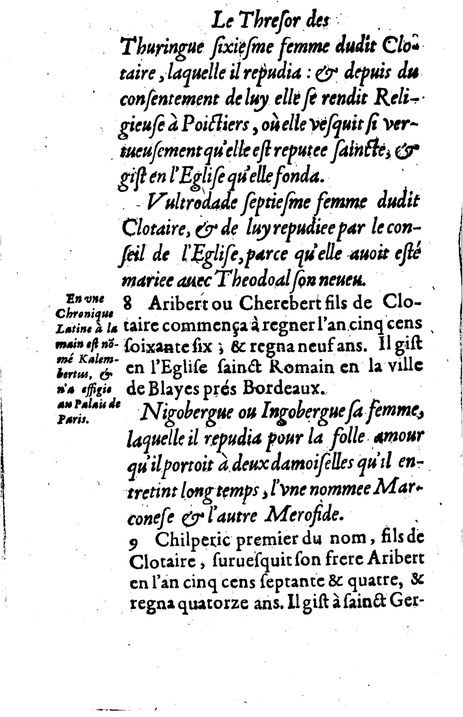 1617 - Jean Corrozet - Trésor des histoires de France - BM Lyon
