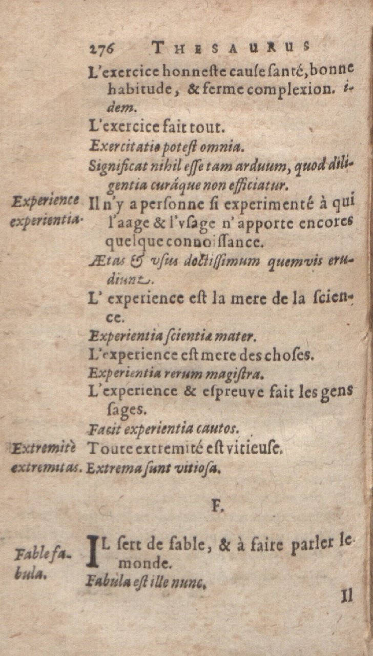 1612 - Dominicus Custos - Trésor des proverbes français  - Bibliopol-Olomuc