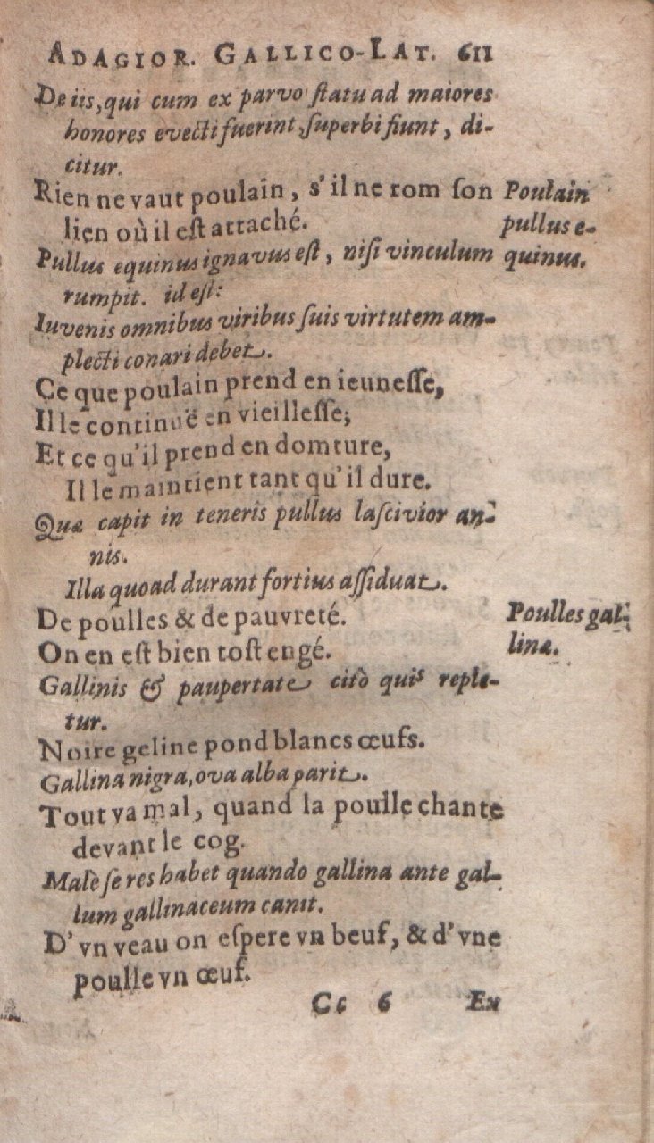 1612 - Dominicus Custos - Trésor des proverbes français  - Bibliopol-Olomuc