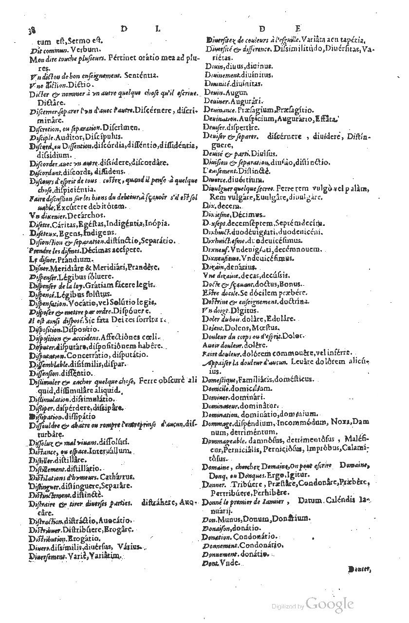 1585 - Simphorianum Beraud et Stephanum Michaëlem - Trésor des mots et traits français - Barcelone