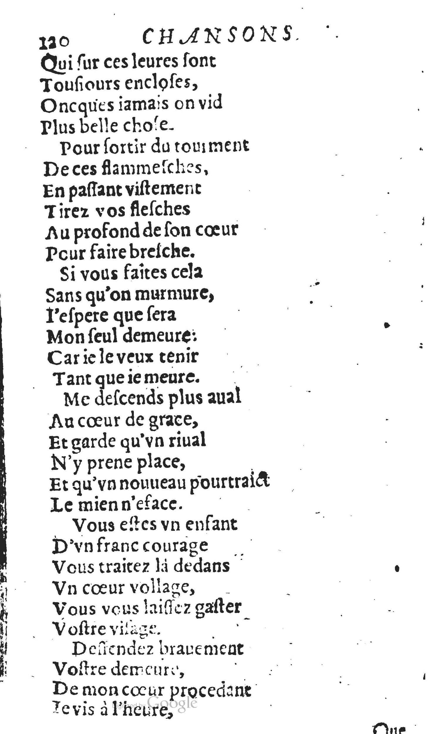 1606 - Théodore Reinsart - Trésor des chansons amoureuses recueillies des plus excellents airs de cour - Livre II - NK ČR Prague