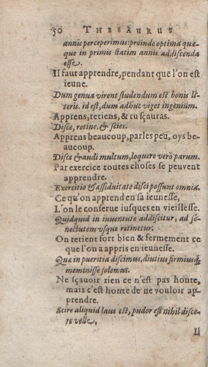 1612 - Dominicus Custos - Trésor des proverbes français  - Bibliopol-Olomuc