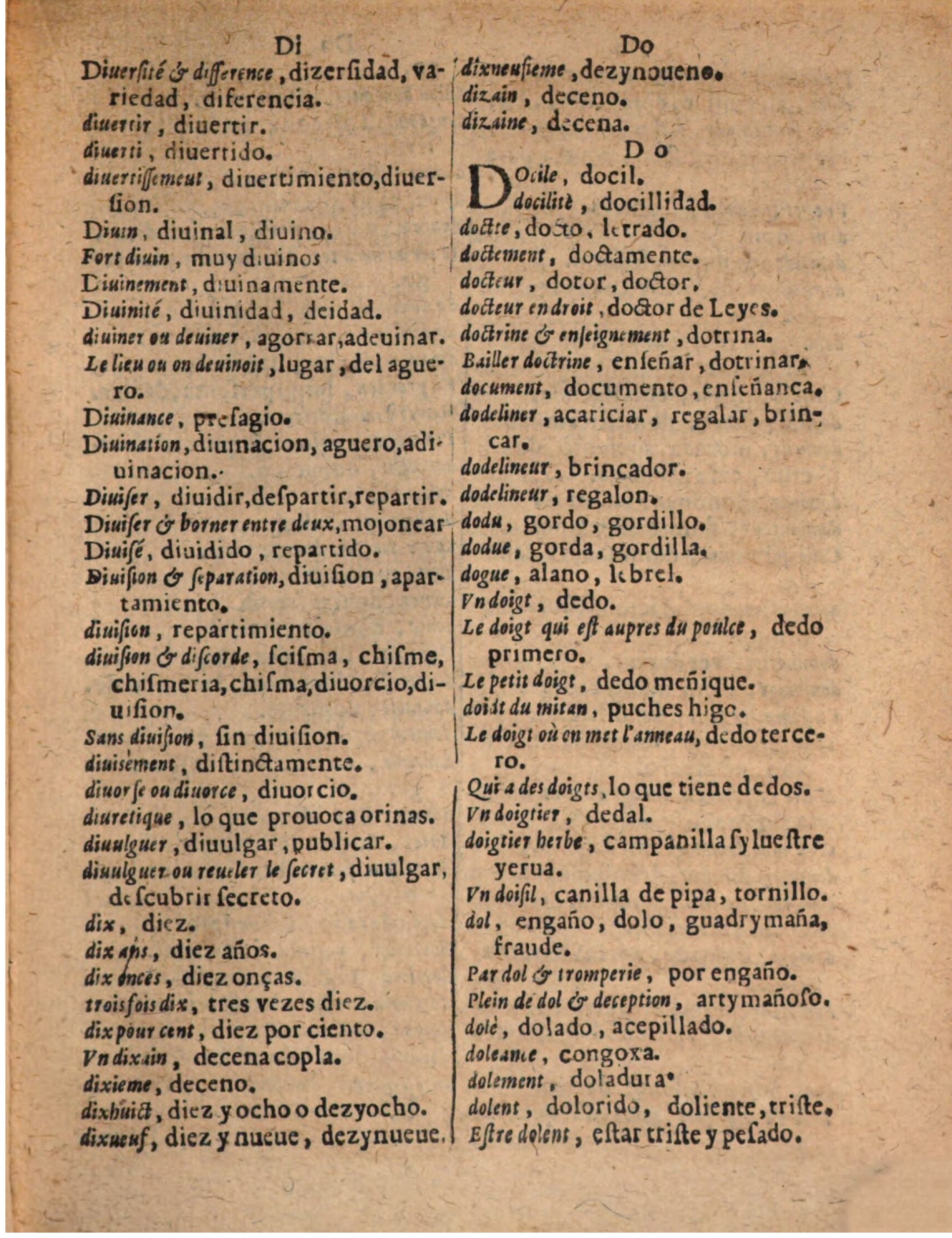 1624 - Hubert Antoine - Trésor des deux langues espagnole et française (Seconde partie) - BSB Munich
