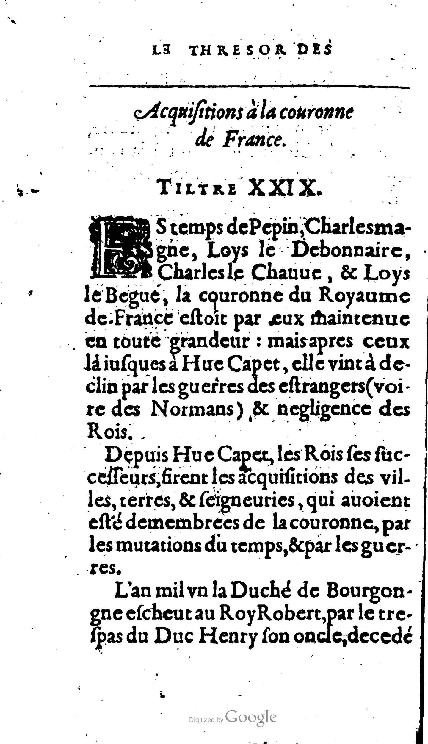 1604 - Galiot Corrozet - Trésor des histoires de France - BNC Florence