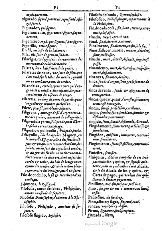 1616 - Veuve Marc Orry - Trésor des deux langues espagnole et française (Première et Seconde parties) - BM Lyon