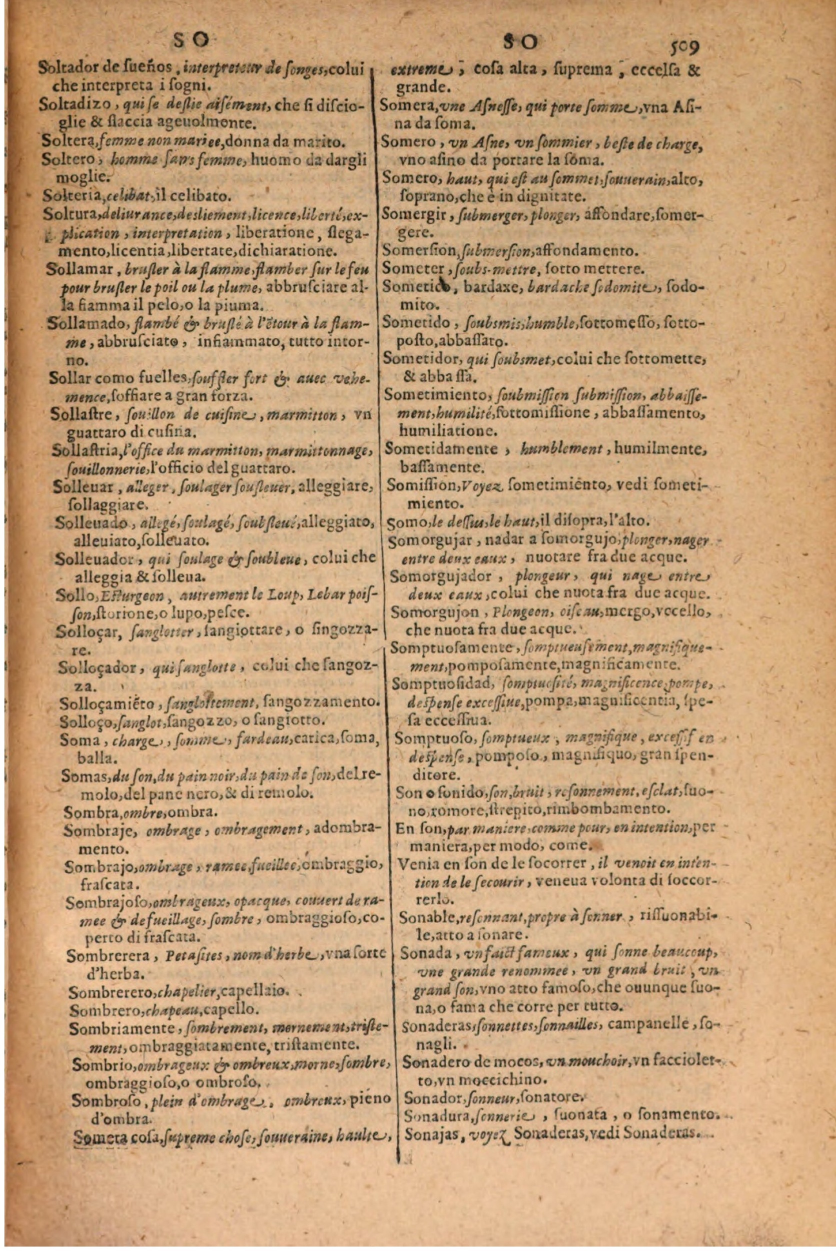 1606 - Samuel Crespin - Thresor des trois langues, francoise, italiene et espagnolle - BSB Munich