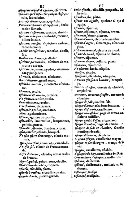 1621 - Adrian Tiffaine - Trésor des deux langues espagnole et française - BM Lyon