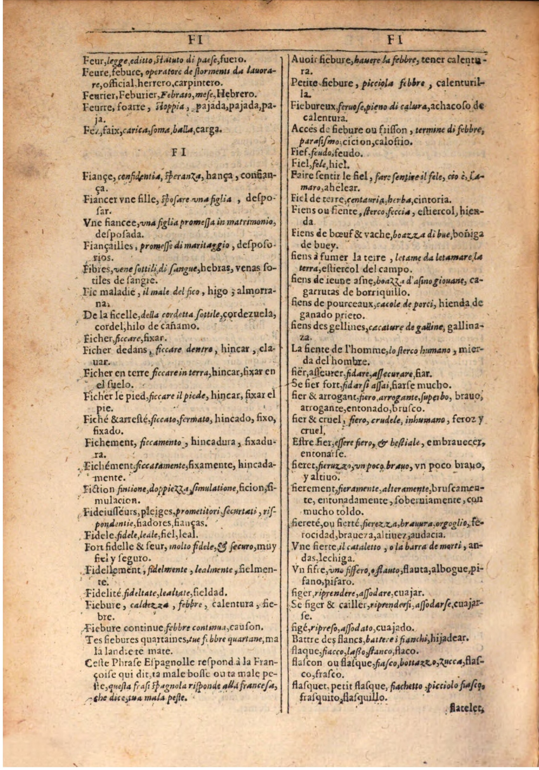 1609 - Philippe Albert et Alexandre Pernet - Trésor des trois langues française, italienne et espagnole (Seconde partie) - BSB Munich