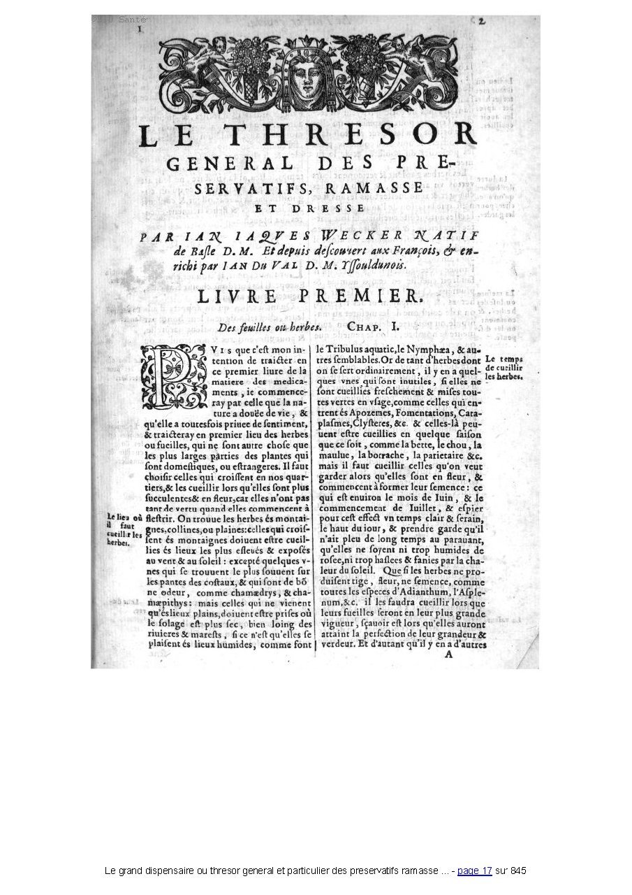 1609 - Étienne Gamonet - Grand dispensaire ou Trésor général et particulier des préservatifs - BIU Santé 1609 - Étienne Gamonet - Grand dispensaire ou Trésor général et particulier des préservatifs - BIU Santé