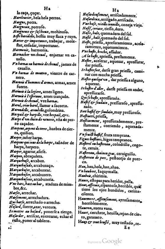 1621 - Adrian Tiffaine - Trésor des deux langues espagnole et française - BM Lyon