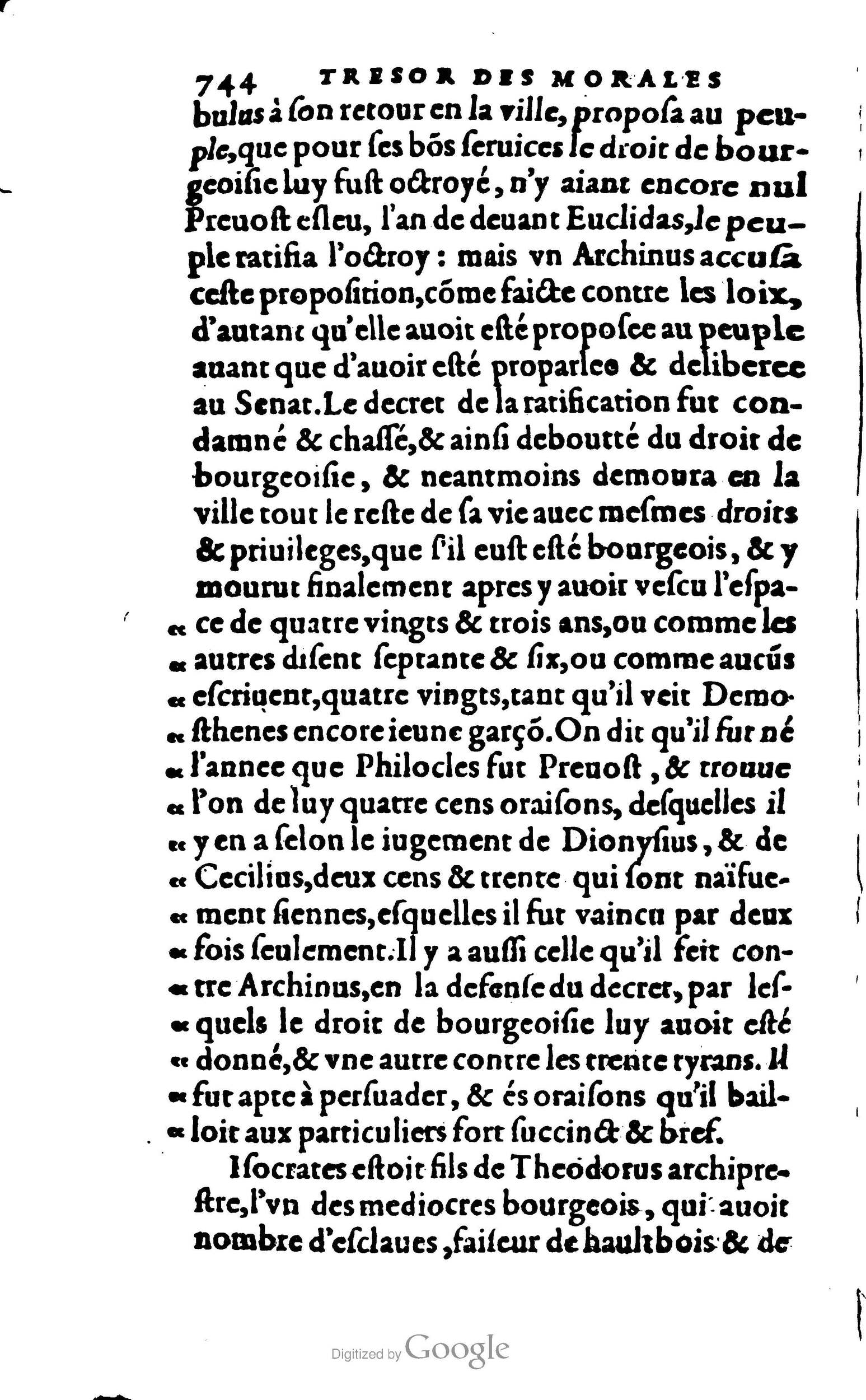1578 - Jean Poupy - Trésor des morales de Plutarque - BSB Munich