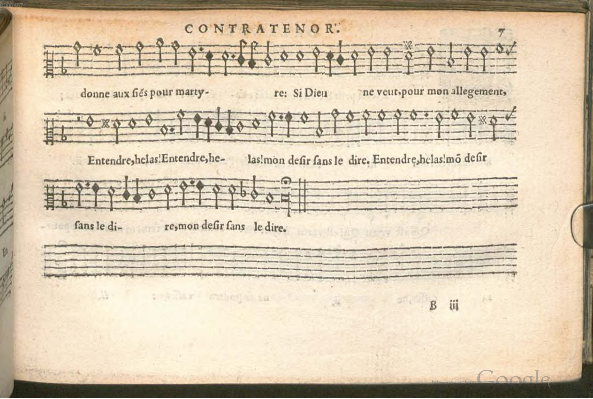 1576 - [Pierre de Saint-André] - Trésor de musique d’Orlande de Lassus Contratenor - BSB Munich