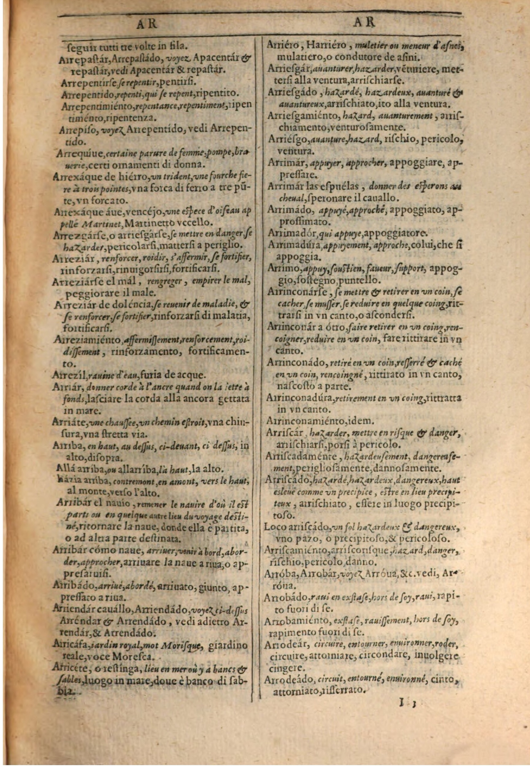 1609 - Philippe Albert et Alexandre Pernet - Trésor des trois langues française, italienne et espagnole (Première partie) - BSB Munich 1609 - Philippe Albert et Alexandre Pernet - Trésor des trois langues française, italienne et espagnole (Première partie) - BSB Munich