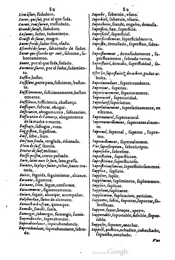 1621 - Adrian Tiffaine - Trésor des deux langues espagnole et française - BM Lyon