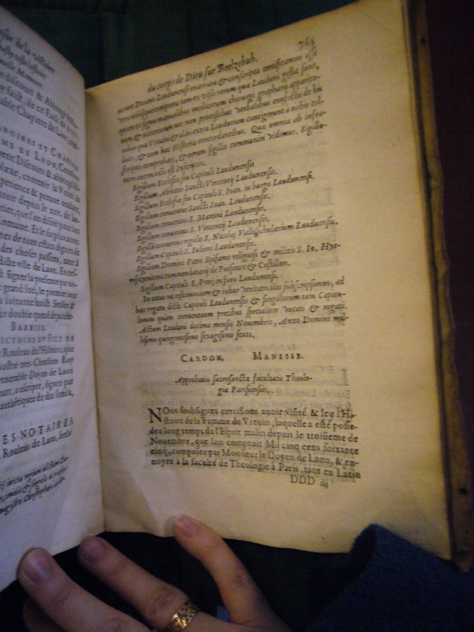 1578 - Nicolas Chesneau - Trésor et entière histoire de la triomphante victoire du corps de Dieu sur l’esprit malin - BnF Arsenal