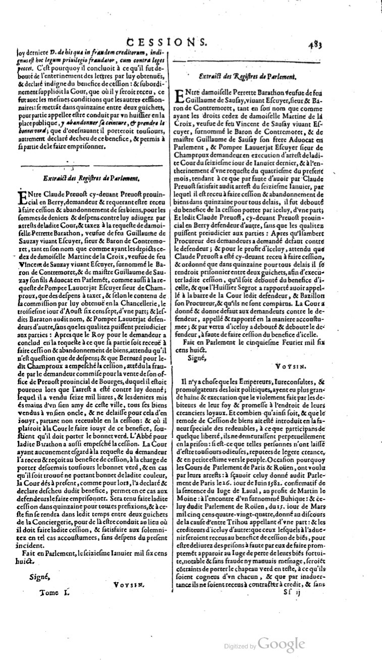 1629 - Veuve Nicolas Buon - Trésor du droit français (21754 T. 1) - BM Lyon