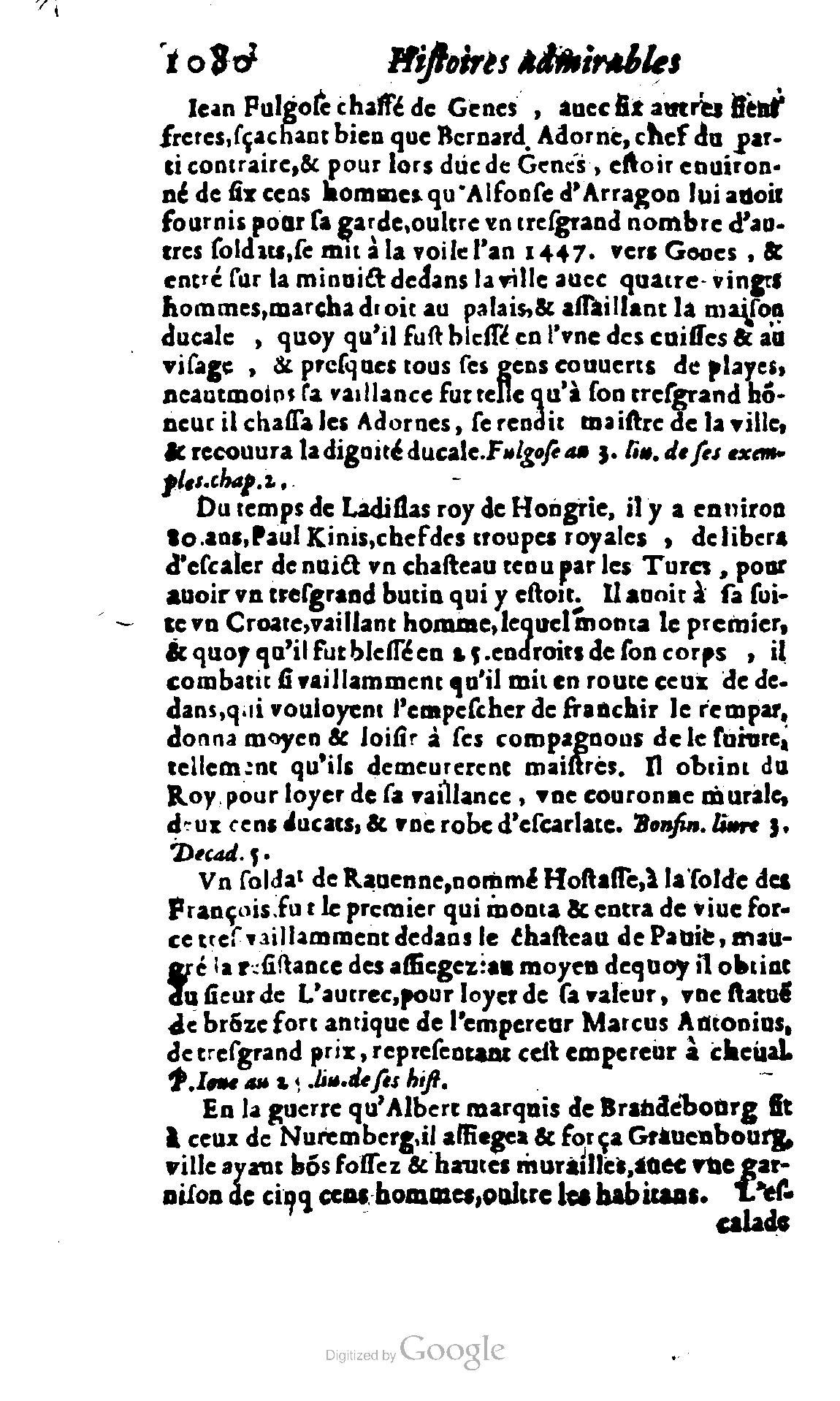 1620 - Samuel Crespin - Trésor d’histoires admirables et mémorables - BCU Lausanne