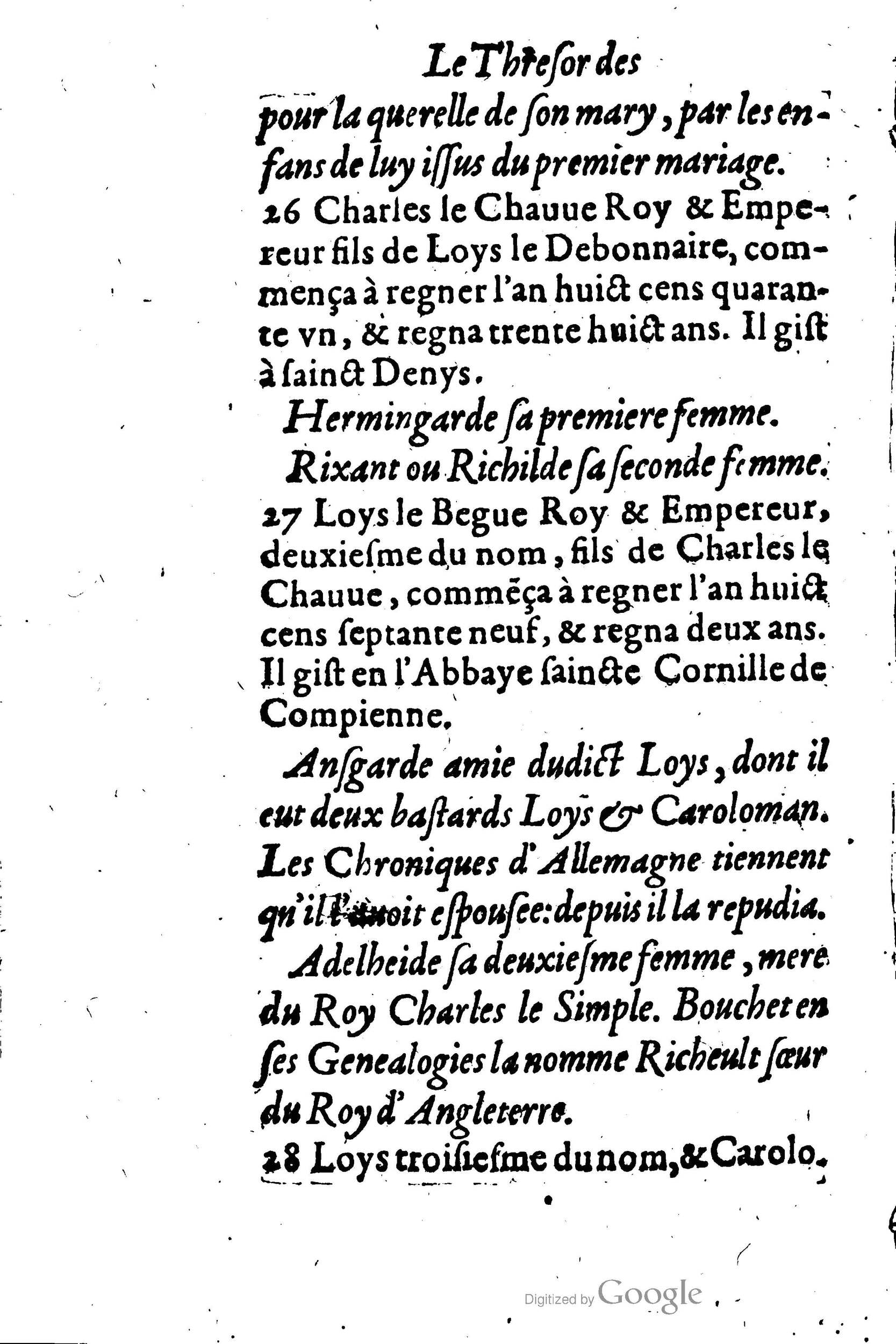 1619 - Jean Corrozet - Trésor des histoires de France - BSB Munich