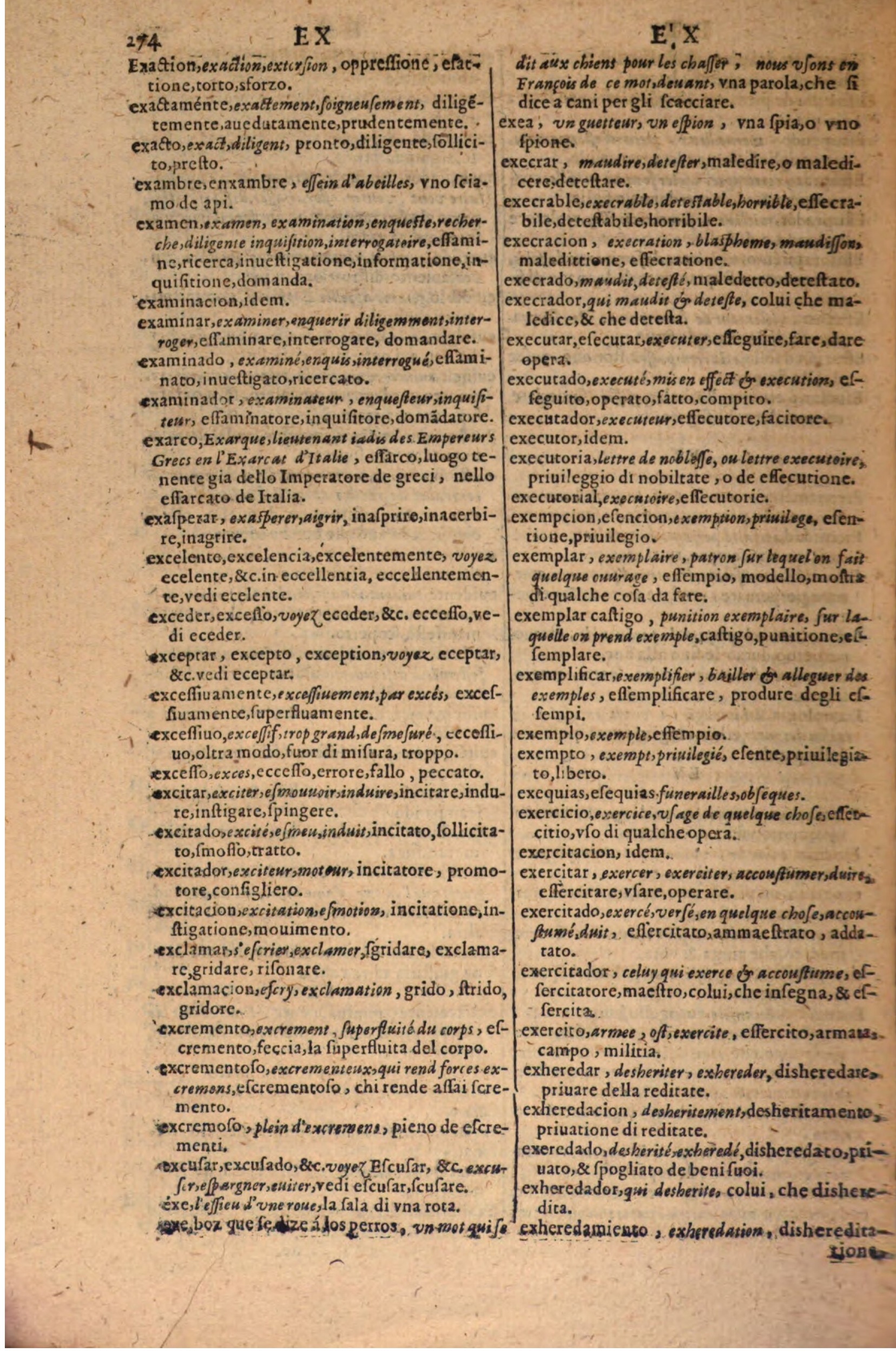1606 - Samuel Crespin - Thresor des trois langues, francoise, italiene et espagnolle - BSB Munich