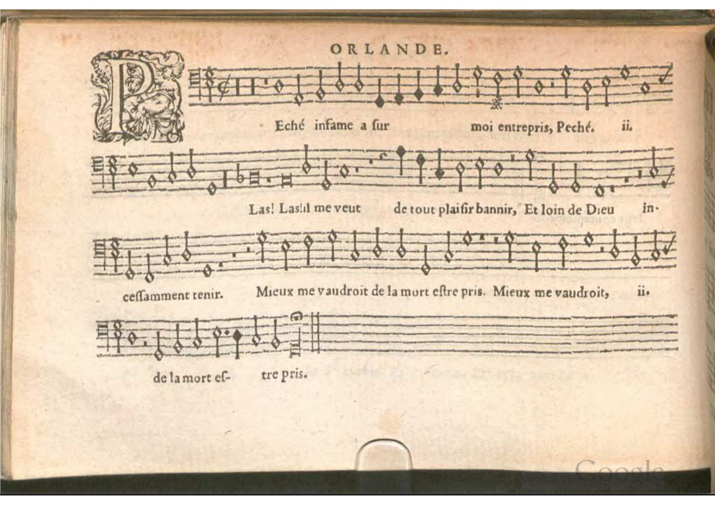 1576 - [Pierre de Saint-André] - Trésor de musique d’Orlande de Lassus Bassus - BSB Munich