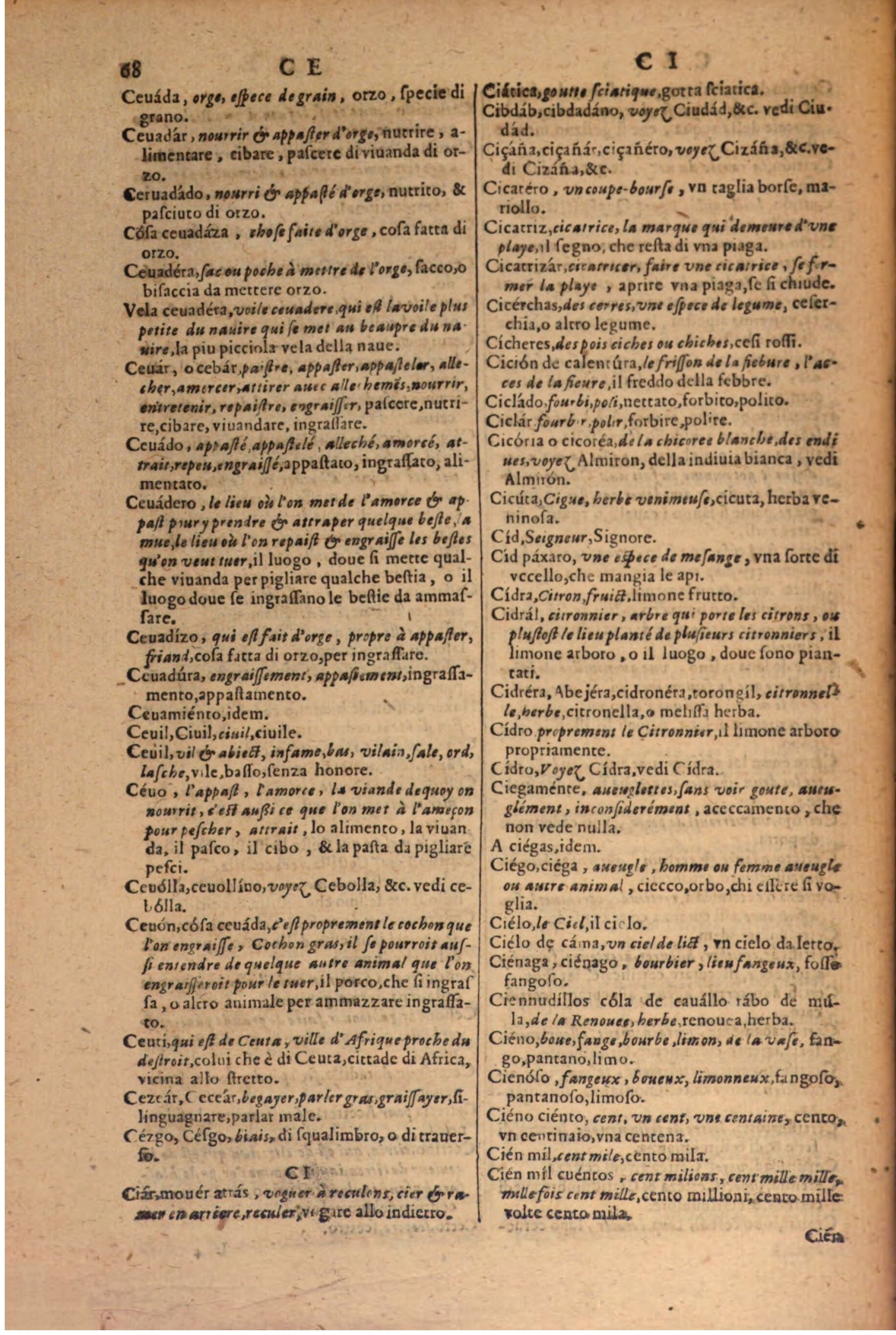 1606 - Samuel Crespin - Thresor des trois langues, francoise, italiene et espagnolle - BSB Munich