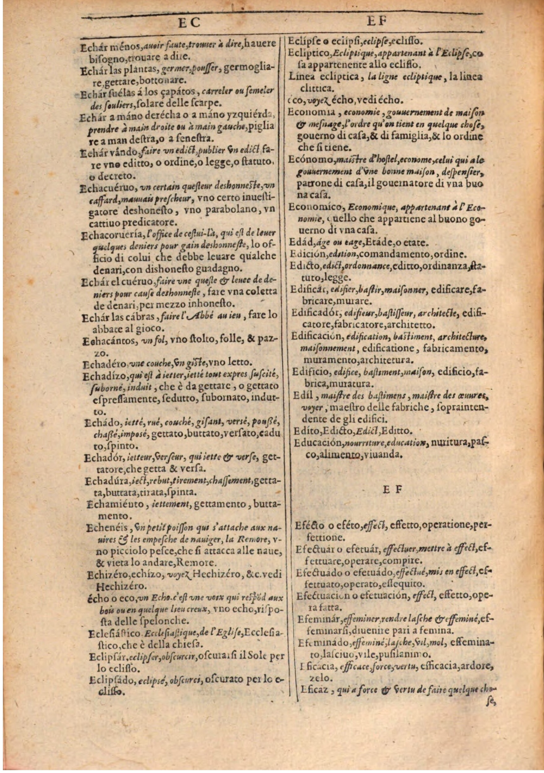 1609 - Philippe Albert et Alexandre Pernet - Trésor des trois langues française, italienne et espagnole (Première partie) - BSB Munich 1609 - Philippe Albert et Alexandre Pernet - Trésor des trois langues française, italienne et espagnole (Première partie) - BSB Munich