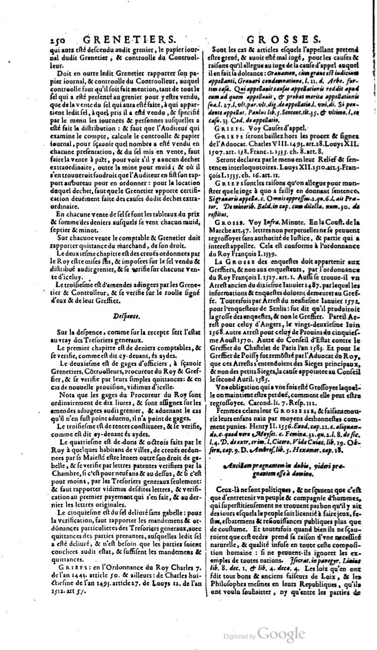 1629 - Veuve Nicolas Buon - Trésor du droit français (21754 T. 2) - BM Lyon