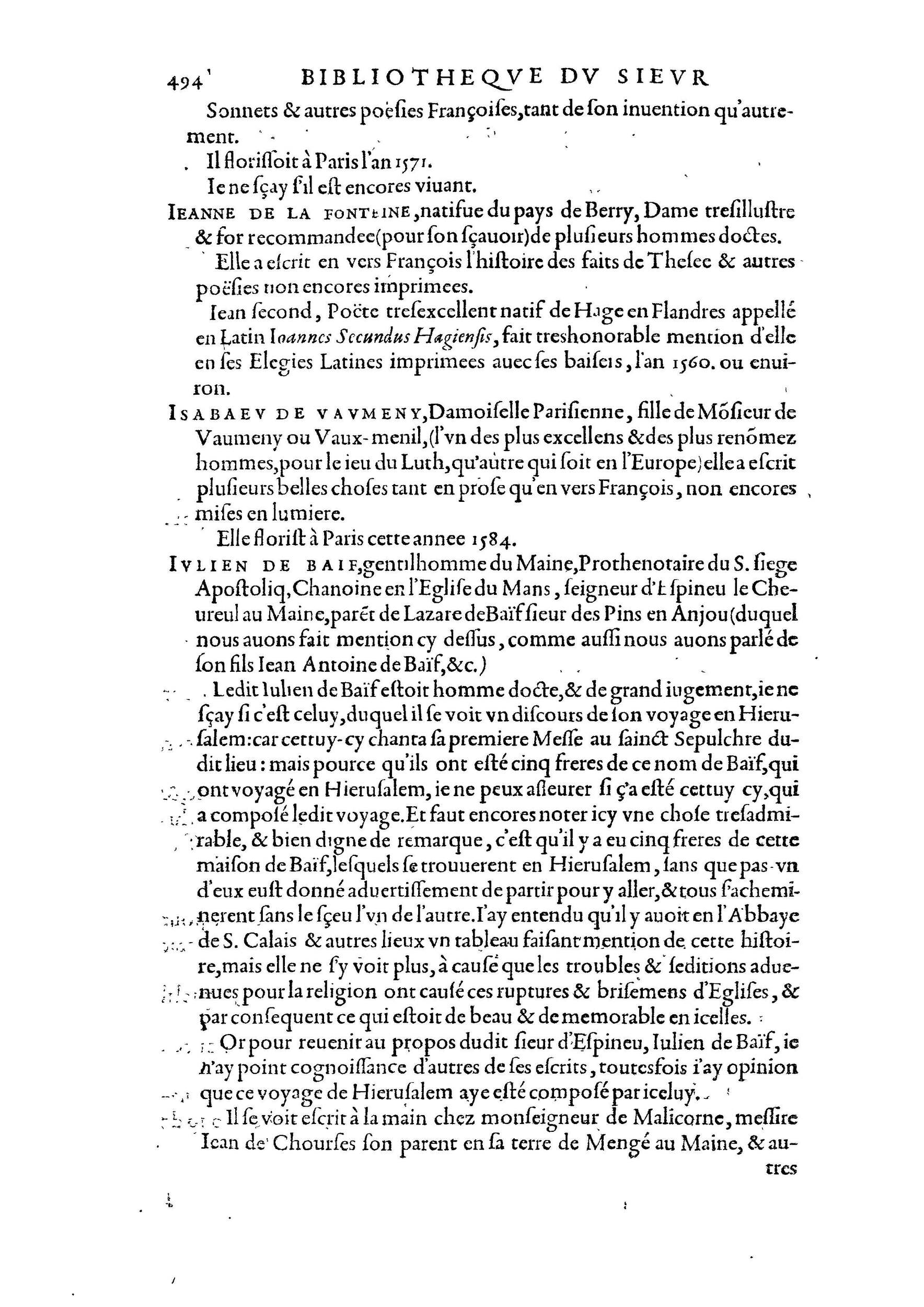 1584 - Abel L&#039;Angelier - Bibliothèques françaises - BnF