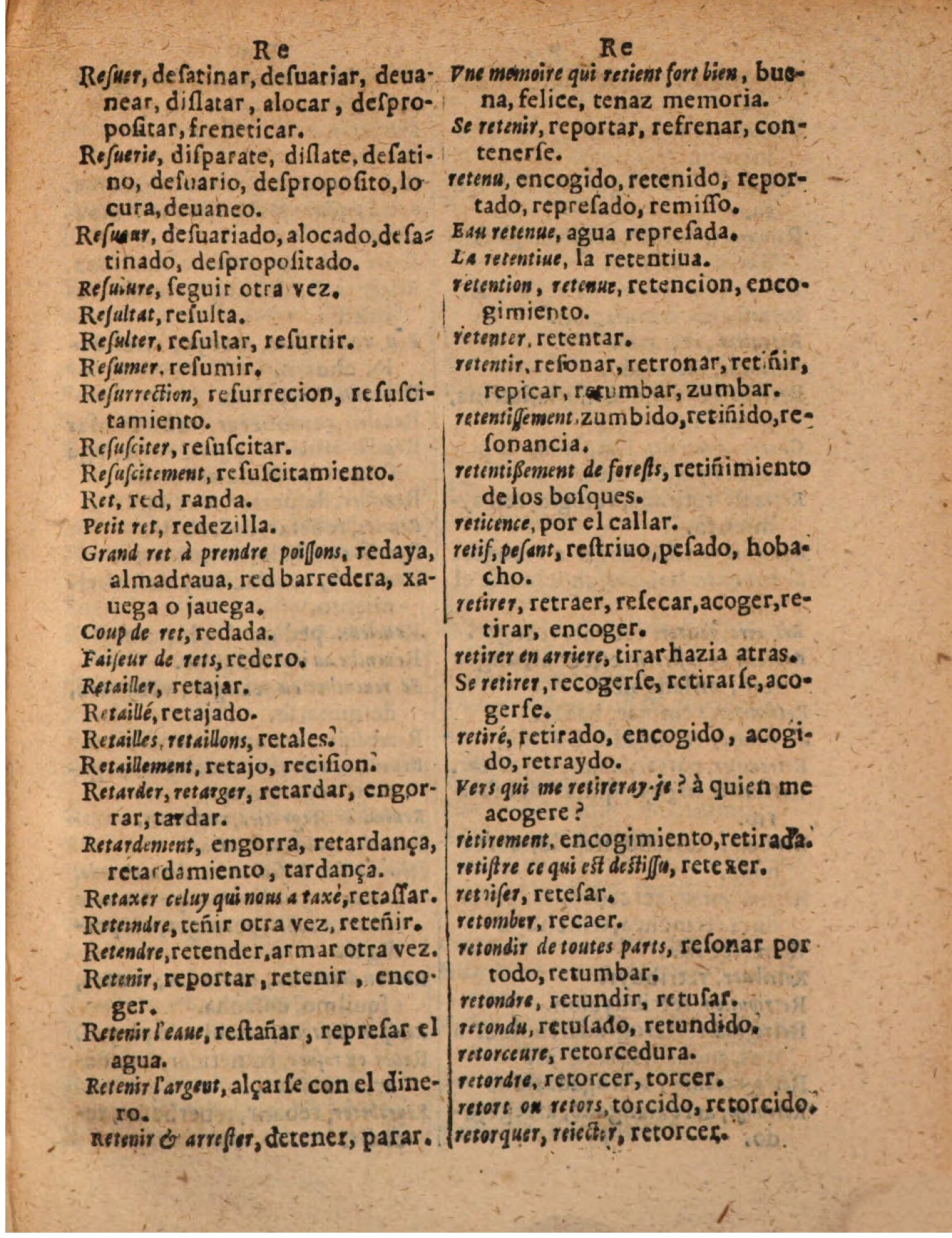 1624 - Hubert Antoine - Trésor des deux langues espagnole et française (Seconde partie) - BSB Munich