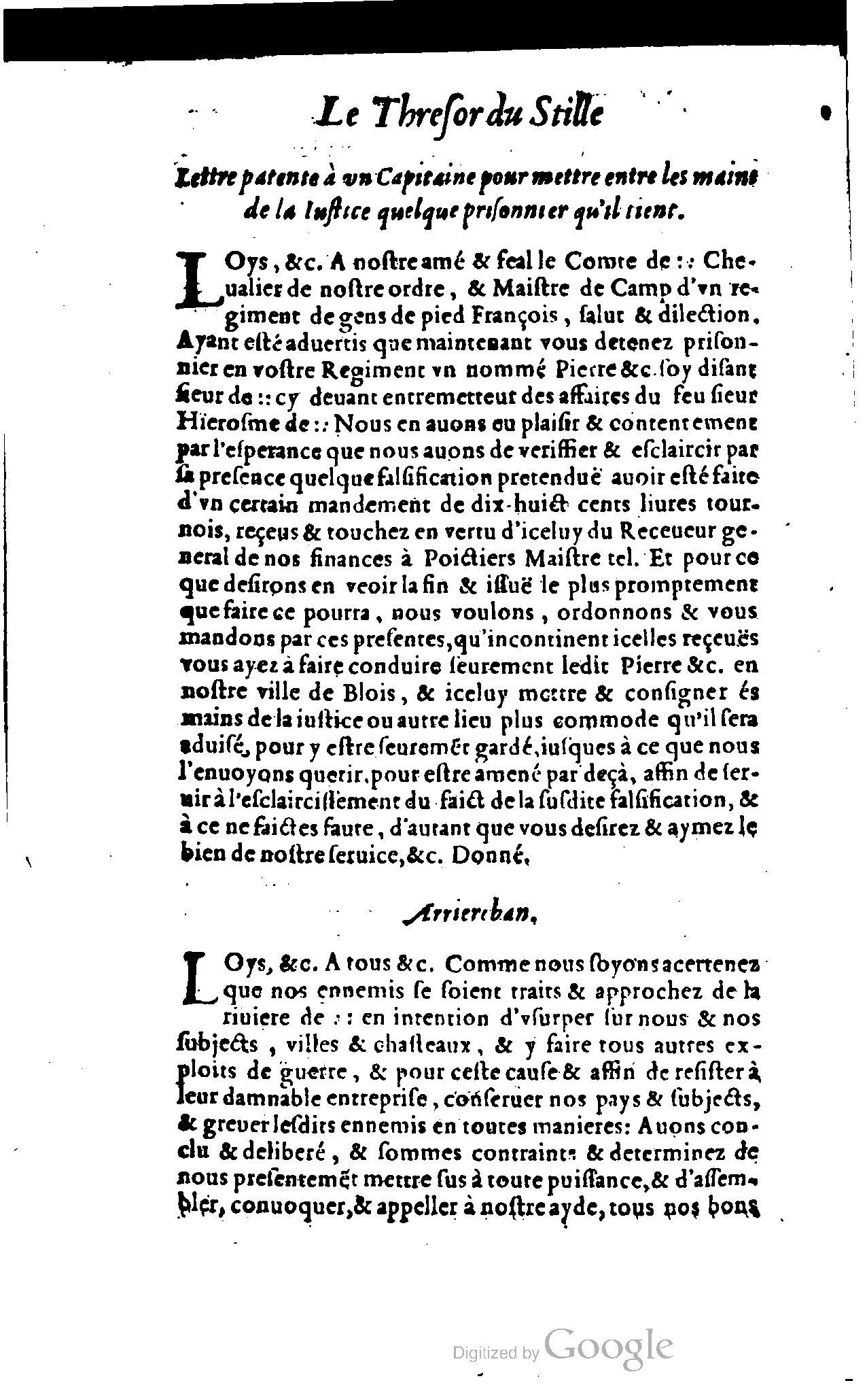 1614 - Jean Richer - Trésor du nouveau style et protocole de la chancellerie de France - BSB Munich