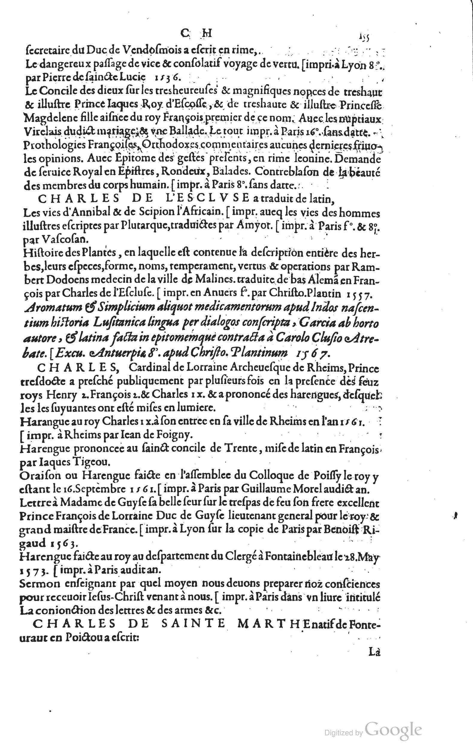 1585 - Barthélemy Honorat - Bibliothèques françaises - BSB Munich
