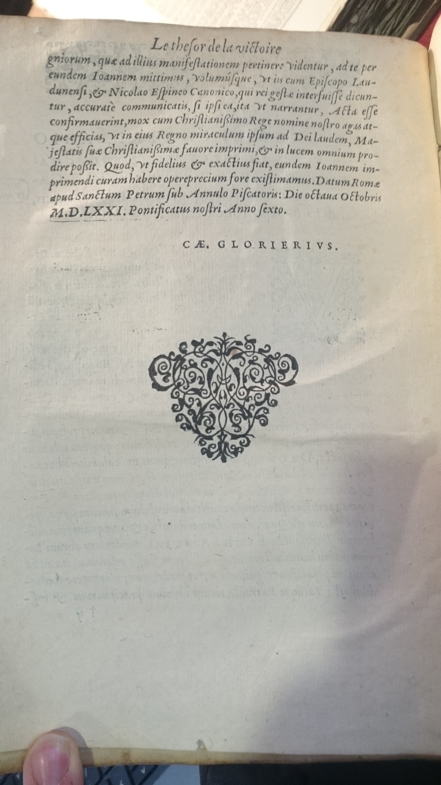 1578 - Nicolas Chesneau - Trésor et entière histoire de la triomphante victoire du corps de Dieu sur l’esprit malin - BM Amiens