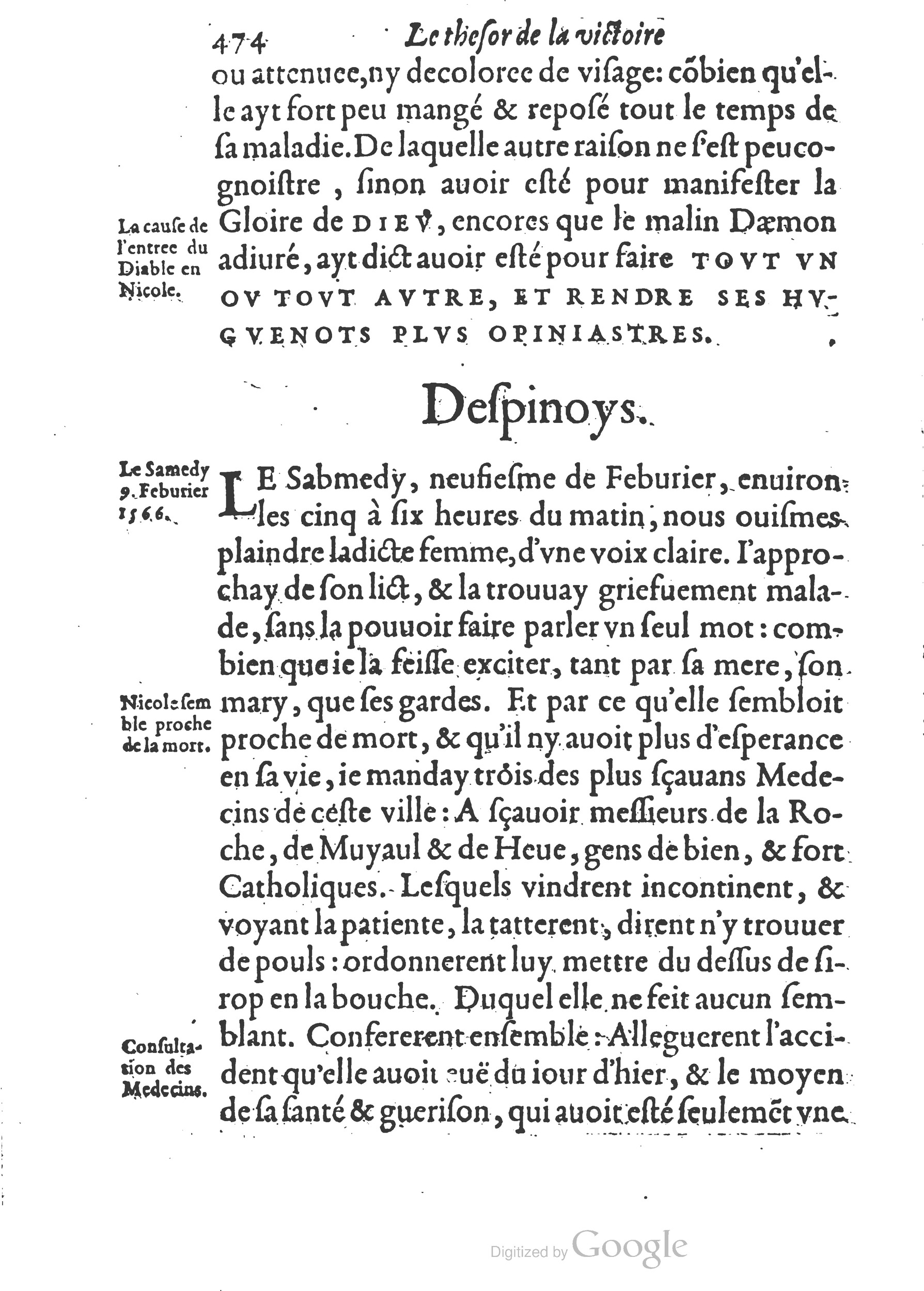 1578 - Nicolas Chesneau - Trésor et entière histoire de la triomphante victoire du corps de Dieu sur l’esprit malin - British Library