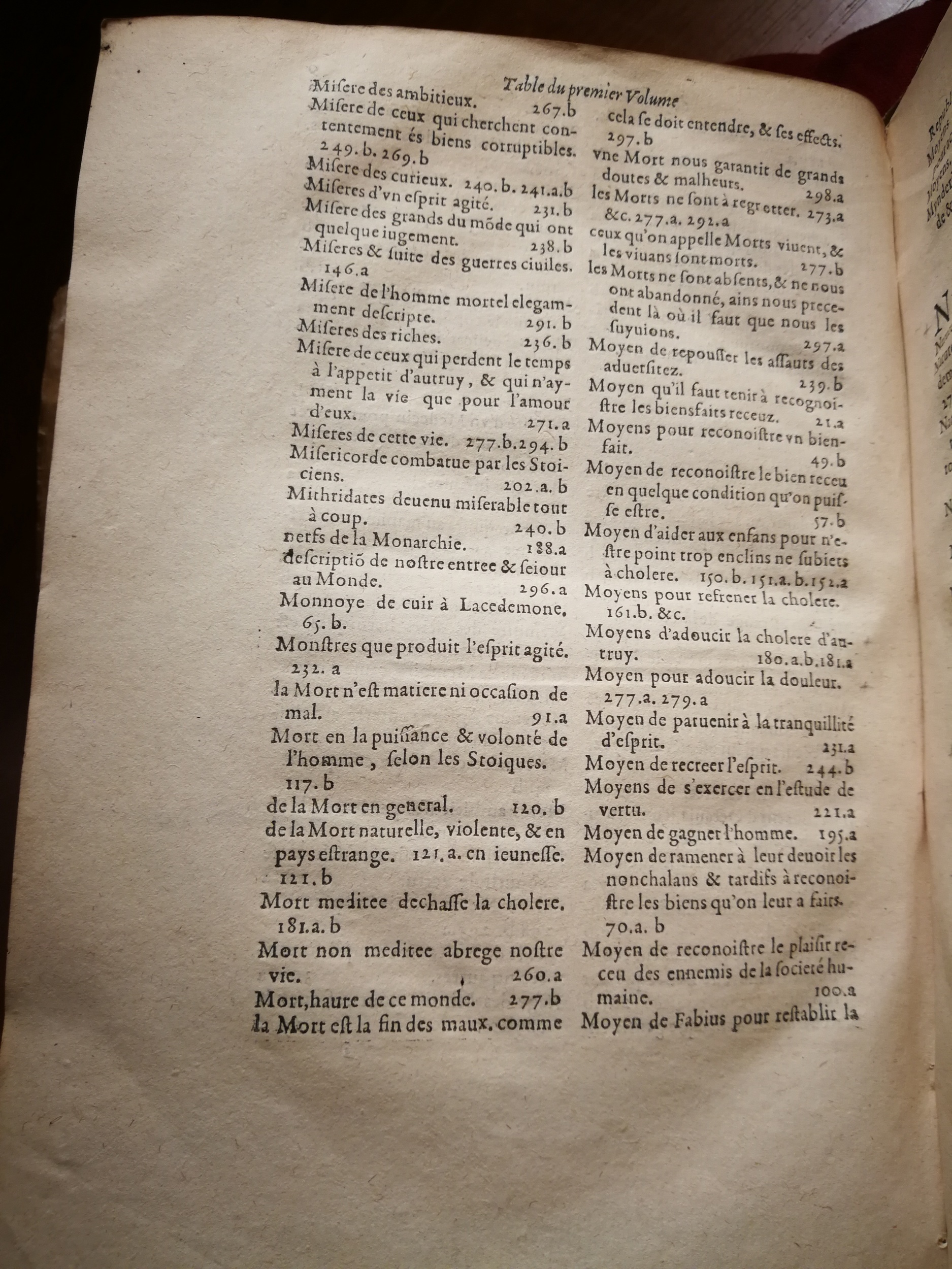 1595 - Jean Houzé - Œuvres morales et mêlées de Sénèque, Trésor de philosophie morale - T. 1 - BnF