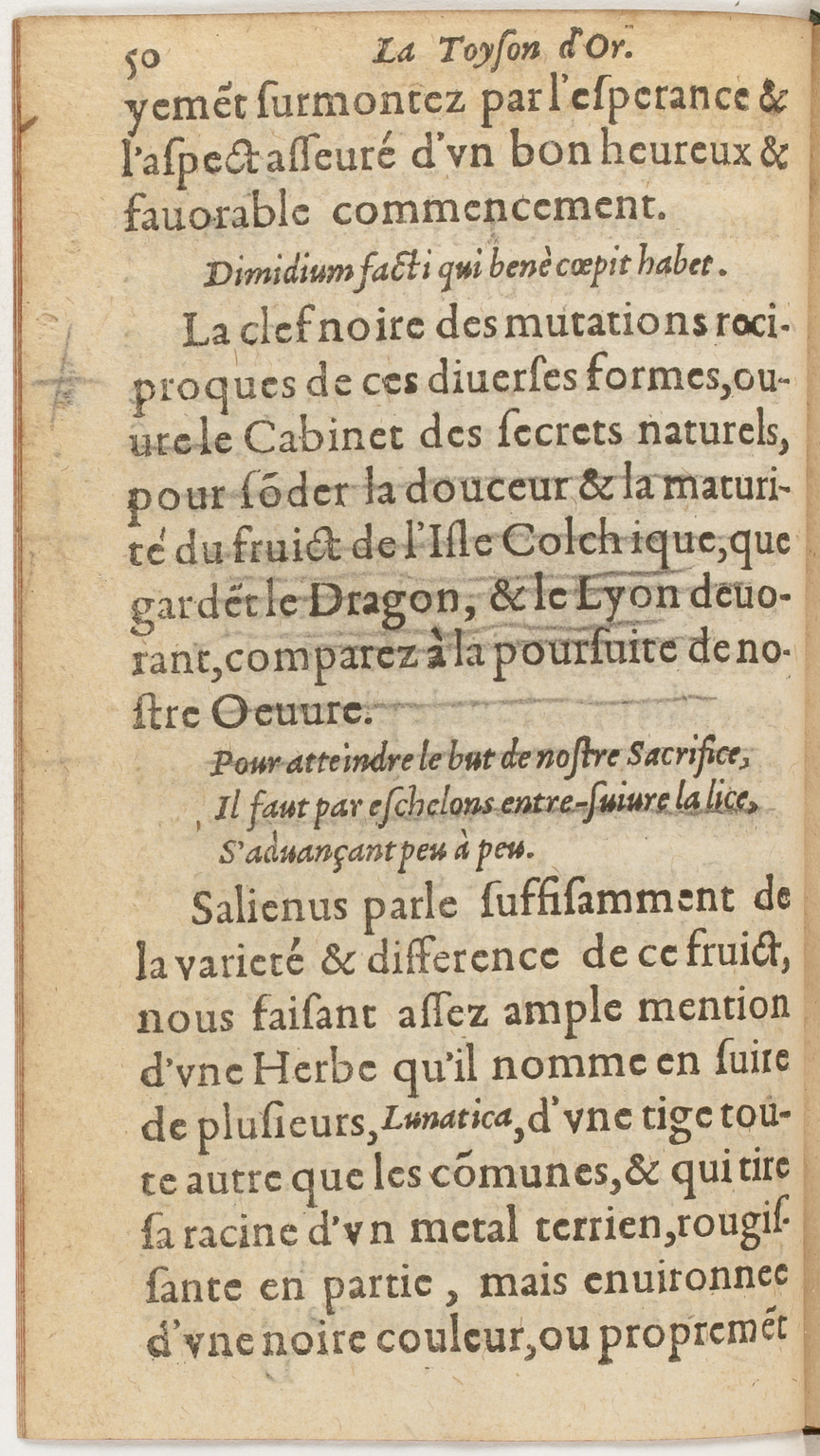 1612 - Charles Sevestre - Toison d’or ou la fleur des Trésors - BnF