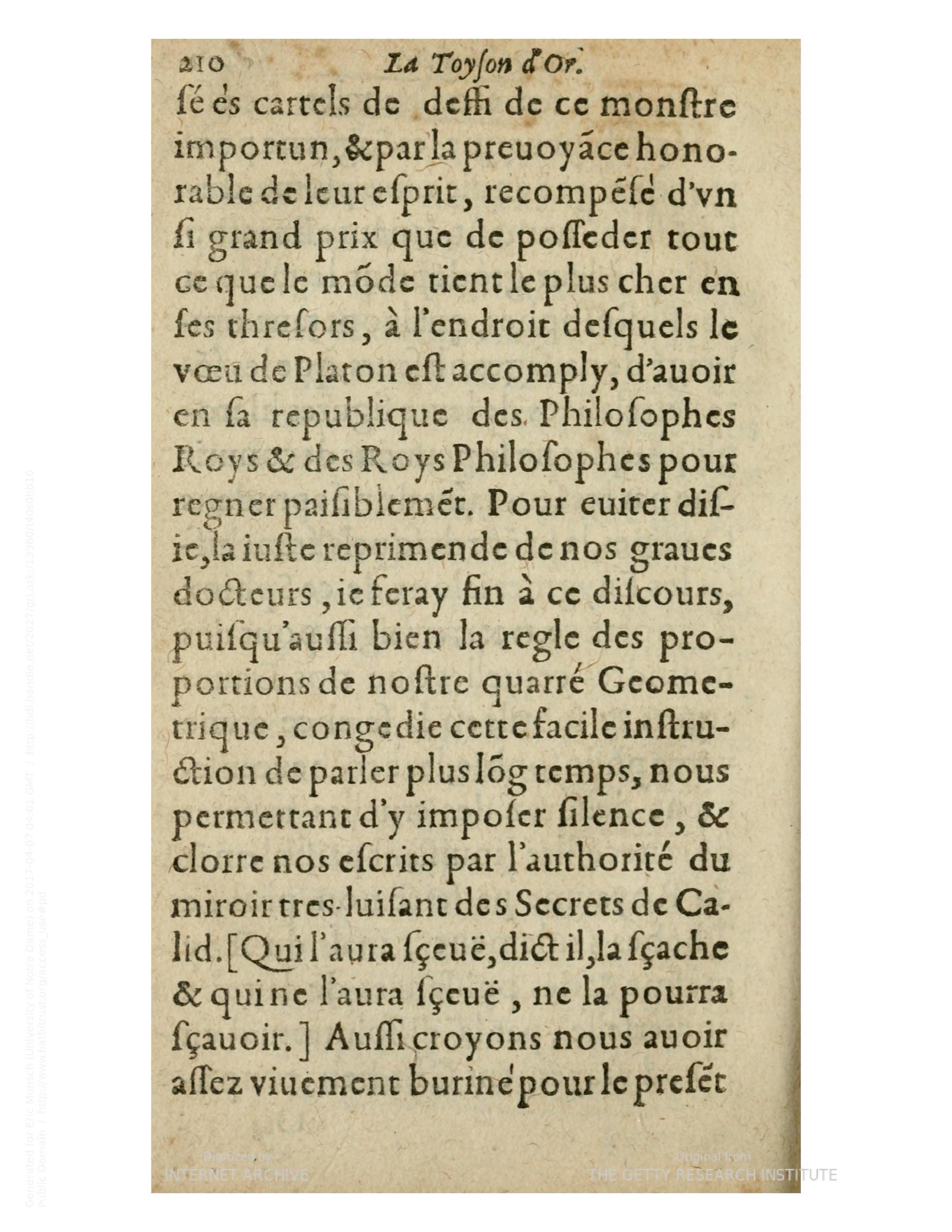 1612 - Charles Sevestre - Toison d’or ou la fleur des trésors - Getty Research Institute