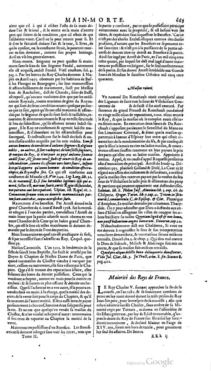 1629 - Veuve Nicolas Buon - Trésor du droit français (21754 T. 2) - BM Lyon