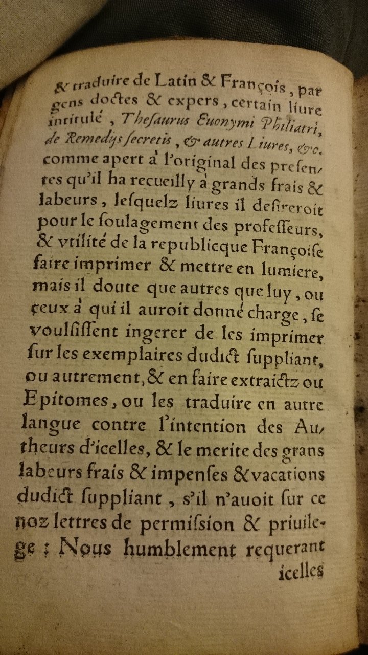 1557 - Antoine Vincent - Trésor d’Evonyme Philiatre - British Library