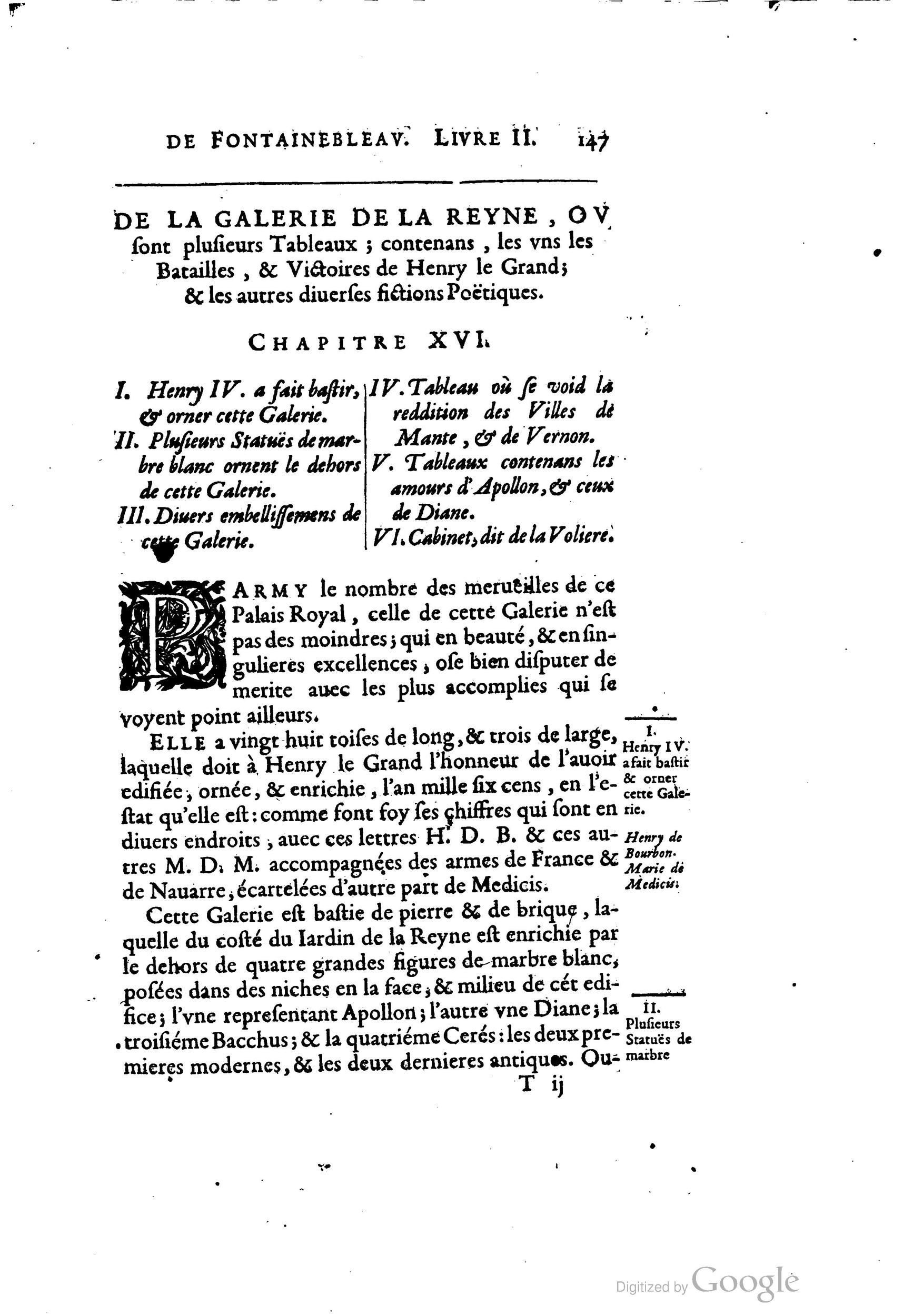 1642 - Sébastien Cramoisy - Trésor des merveilles de la maison royale de Fontainebleau - BM Lyon
