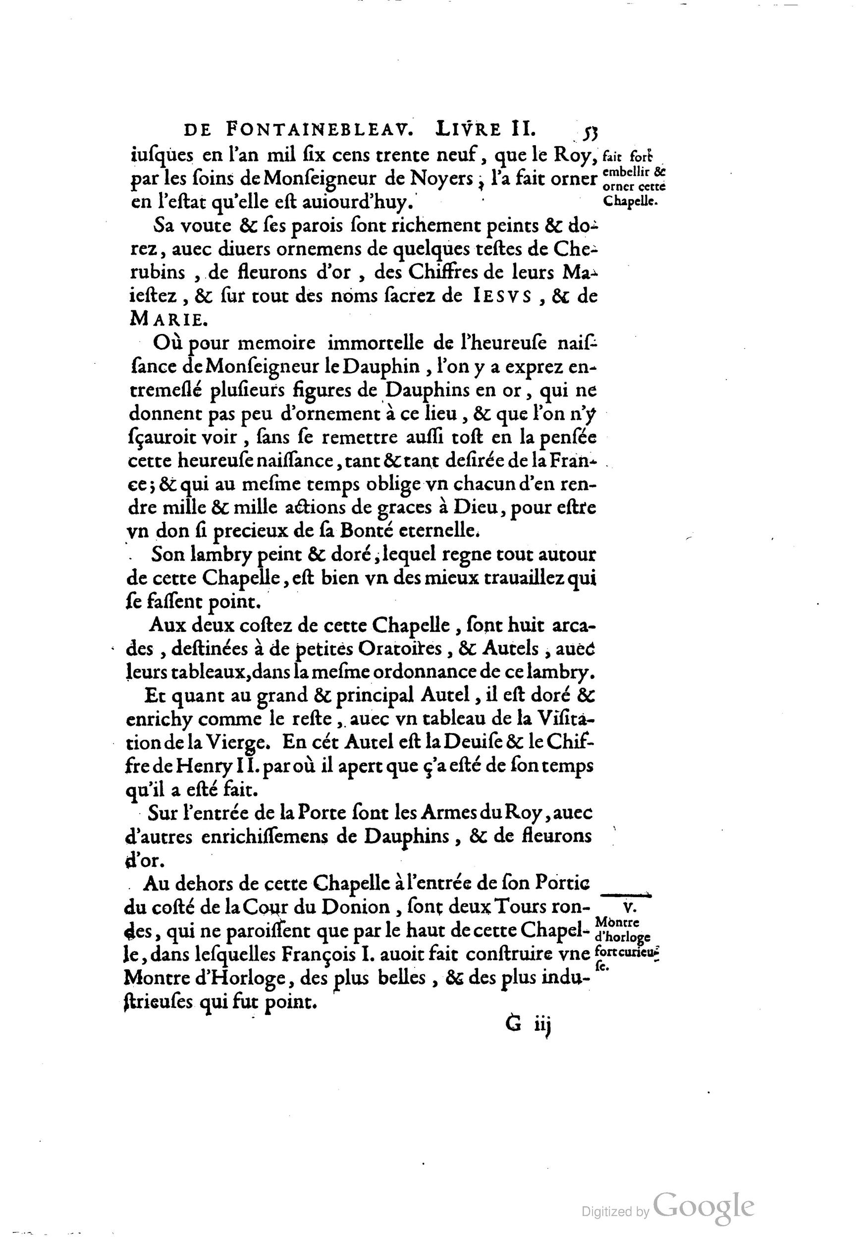 1642 - Sébastien Cramoisy - Trésor des merveilles de la maison royale de Fontainebleau - BM Lyon