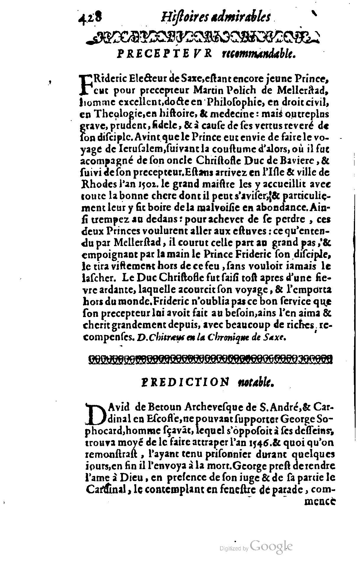 1628 - Jacques Crespin - Trésor d’histoires admirables et mémorables - BSB Munich