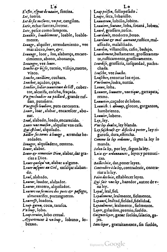 1621 - Adrian Tiffaine - Trésor des deux langues espagnole et française - BM Lyon