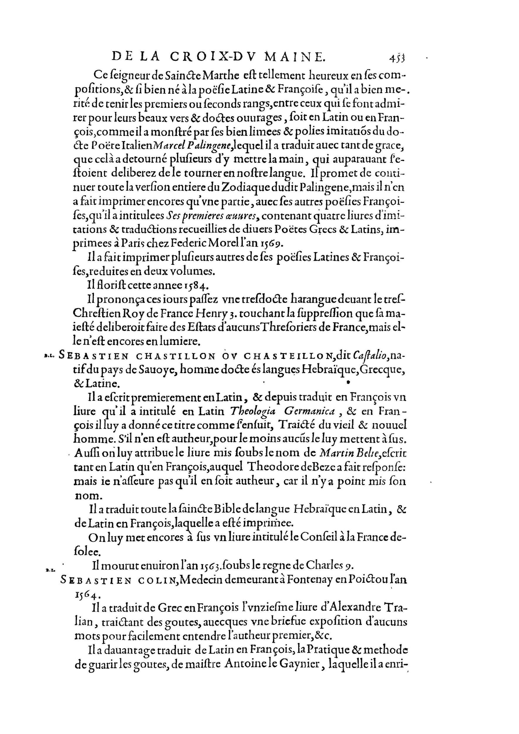 1584 - Abel L&#039;Angelier - Bibliothèques françaises - BnF