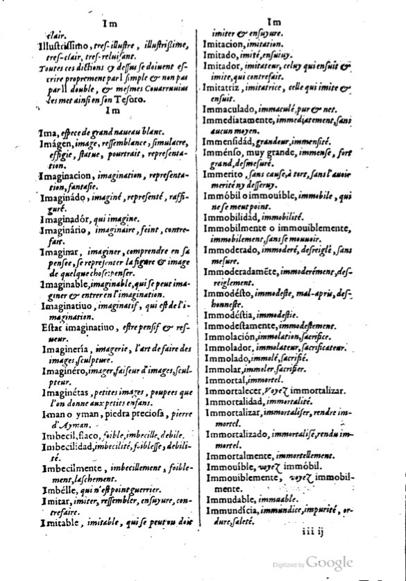 1621 - Adrian Tiffaine - Trésor des deux langues espagnole et française - BM Lyon