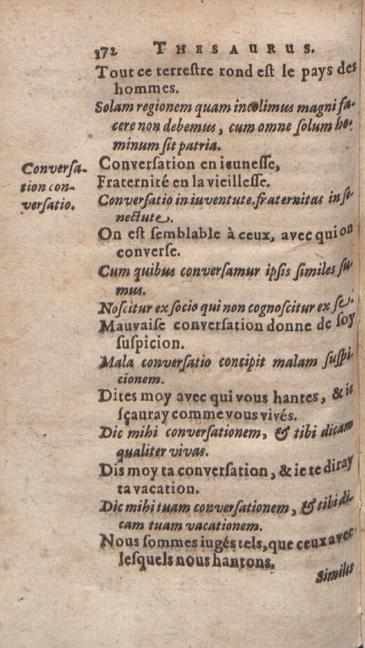 1612 - Dominicus Custos - Trésor des proverbes français  - Bibliopol-Olomuc