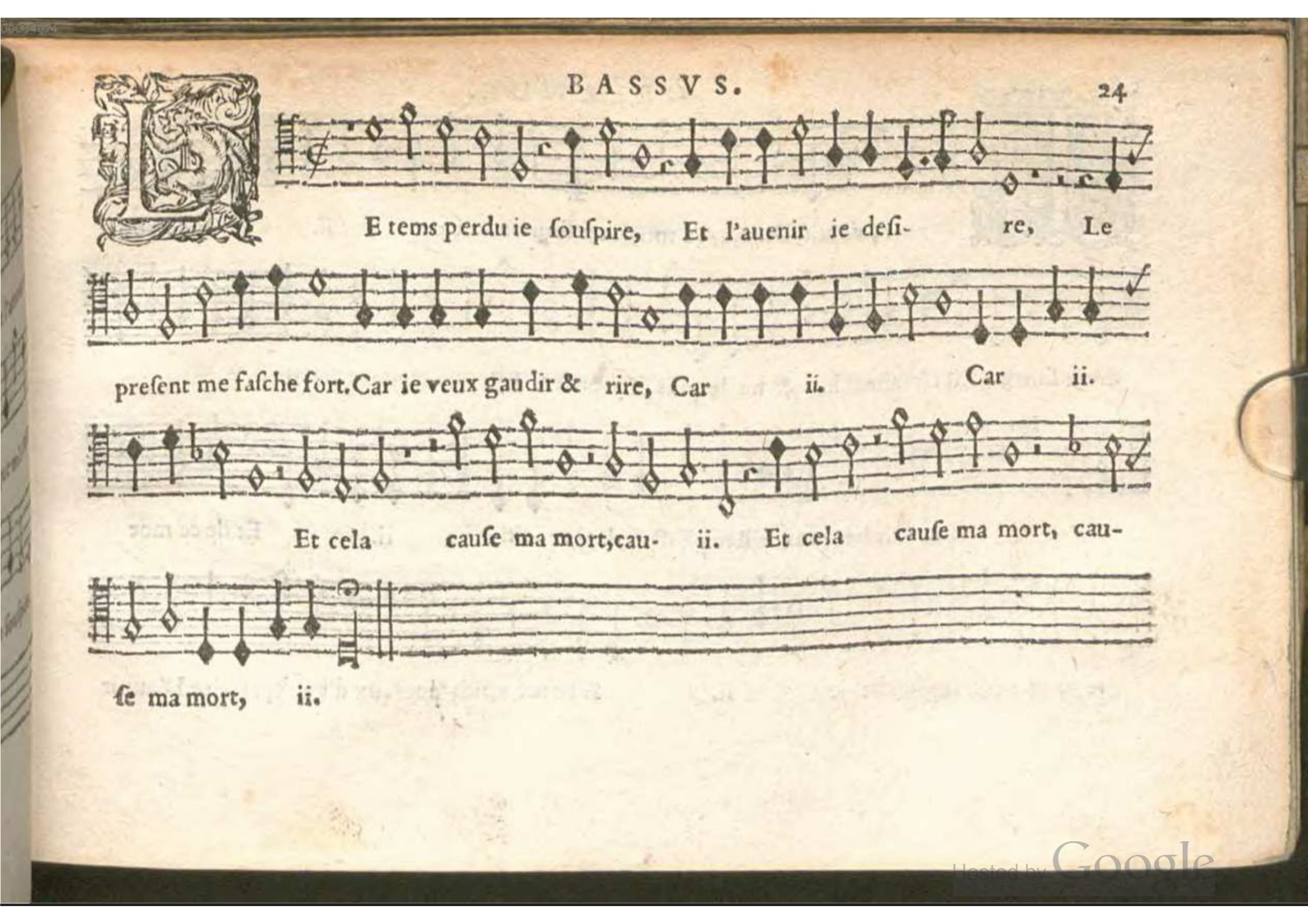 1576 - [Pierre de Saint-André] - Trésor de musique d’Orlande de Lassus Bassus - BSB Munich