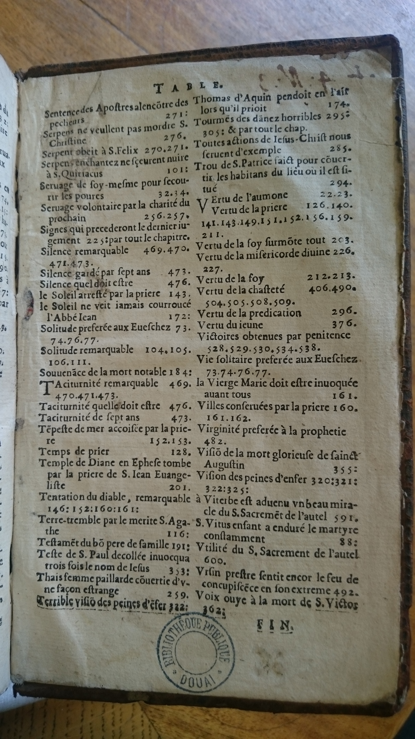 1585 - Jean Bogard - Trésor des faits et dits mémorables des hommes saints et illustres - Douai Quincy