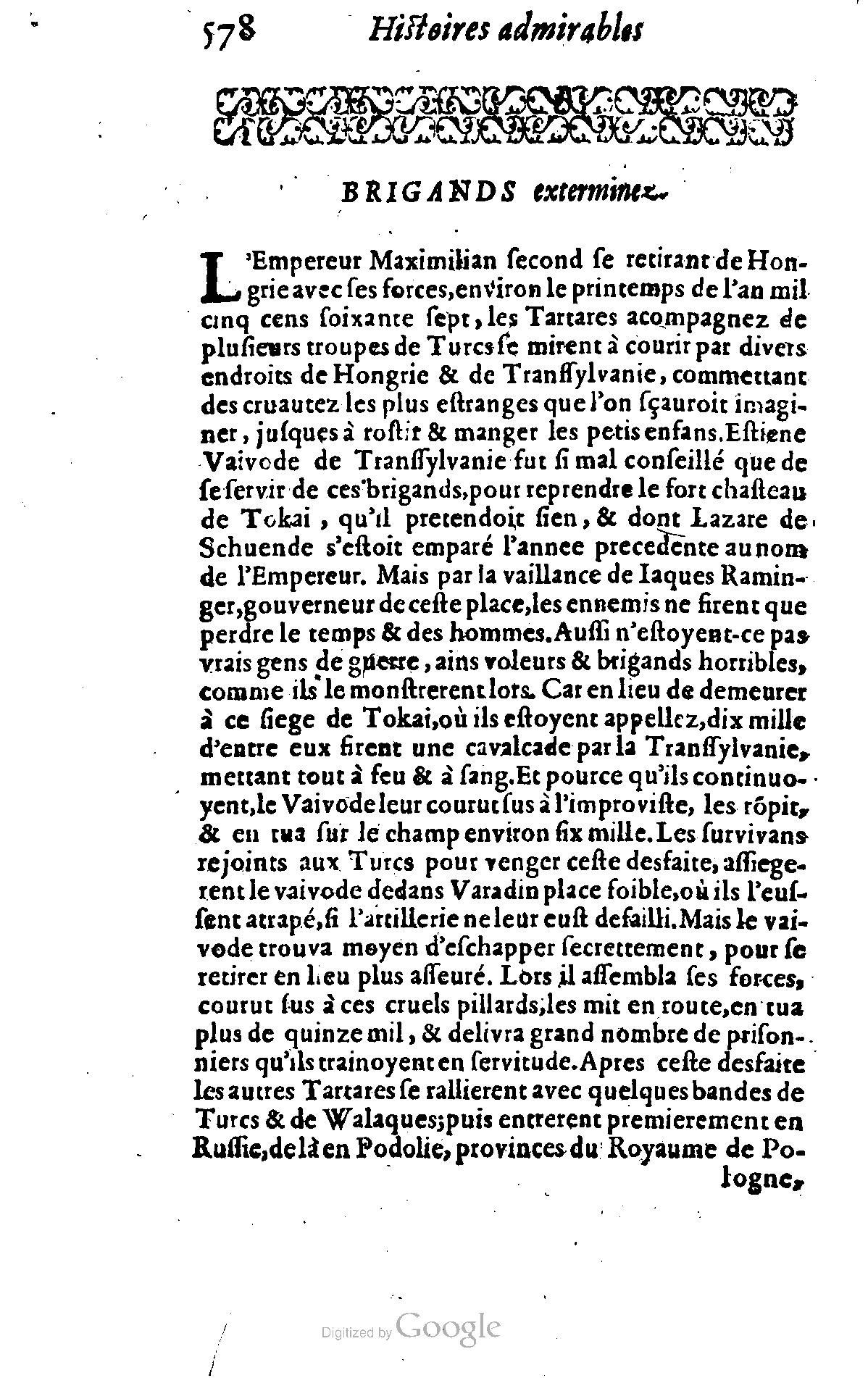 1628 - Jacques Crespin - Trésor d’histoires admirables et mémorables - BSB Munich