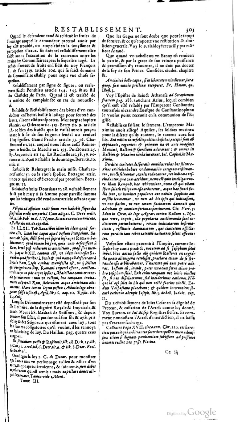 1629 - Veuve Nicolas Buon - Trésor du droit français (21754 T. 3) - BM Lyon