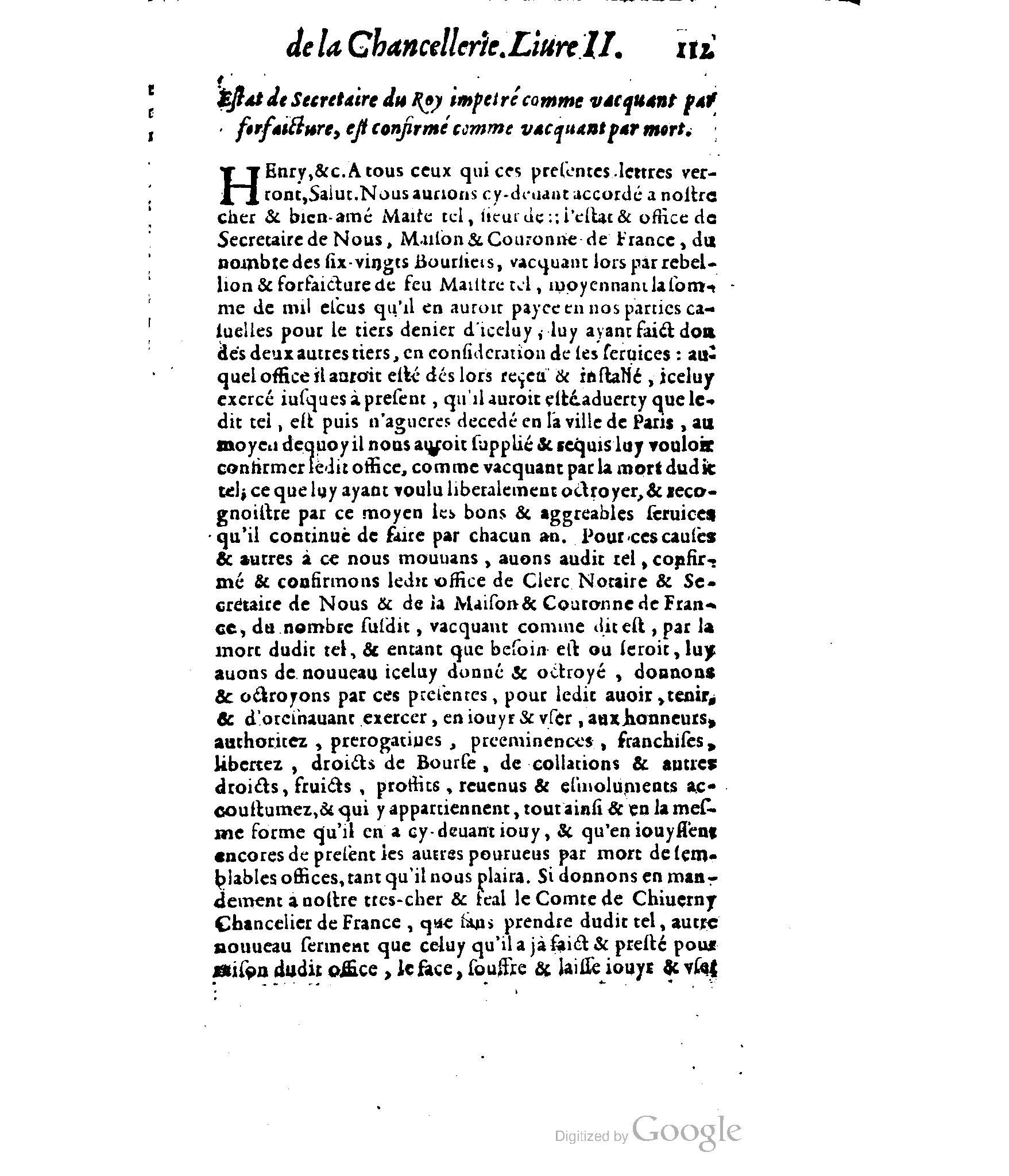 1614 - Jean Richer - Trésor du nouveau style et protocole de la chancellerie de France - BSB Munich